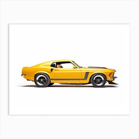 Toy Car 69 Mustang Boss 302 Yellow Art Print