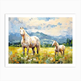 Horses Painting In Appalachian Mountains, Usa, Landscape 4 Art Print
