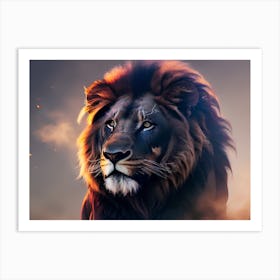 Lion dark Art Print