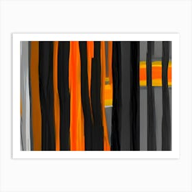 Orange And Black Abstract Painting 1 Art Print