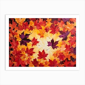 An Abstract Design Of Autumndisplaying A Group Of Maple Leaves With A Brilliant Interplay Of Leaf T (1) 2 Art Print