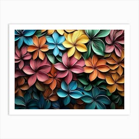 Colorful Flowers Wallpaper 2 Art Print