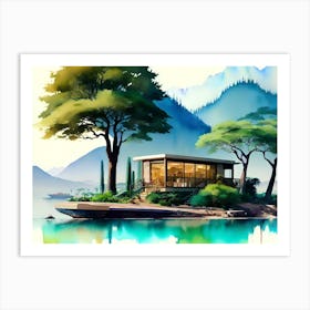 House By The Lake 1 Art Print