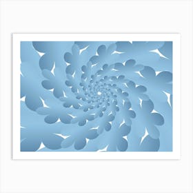 Blue Leaf Spiral Background 01 Art Print