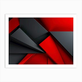 Abstract Red And Black Art Print