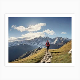 Hiker On A Trail Art Print