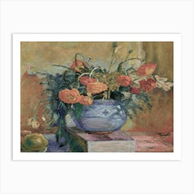 Flowers In A Blue Vase 3 Art Print