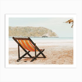 Beach Chair Near Ocean Art Print