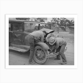 Garage Owner And Farmer Working On A Car, Pie Town, New Mexico, The Young Man Who Owns The Filling Station, Smith Art Print