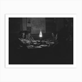 Farm Family After Evening Meal, Pie Town, New Mexico By Russell Lee Art Print
