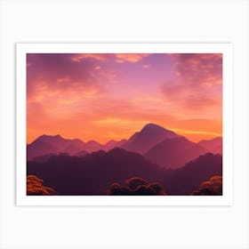 Sunset In The Mountains 9 Art Print