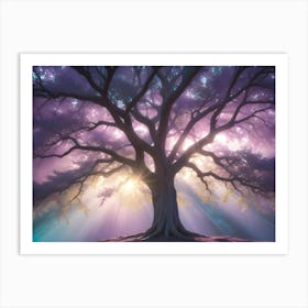 A Photograph Of A Large Tree With Thick Branches And Roots Art Print