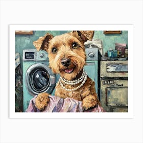 Laundry Airedale 3 Art Print