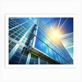 Modern Building Covered In Solar Panels Art Print