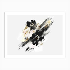 Abstract Black And Gold Painting 95 Art Print