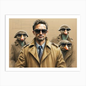 Man In A Trenchcoat Art Print