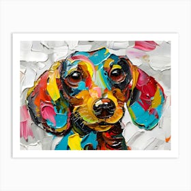 Dachshund Dog Colourful Art Art Print