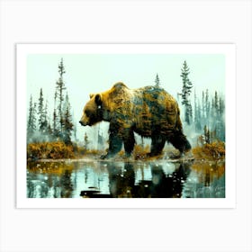 Bear River - Grizzly Animal Art Print