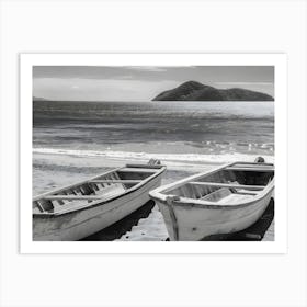 Two Boats On The Beach 1 Art Print