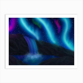 Aurora waterfall Art Print