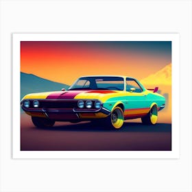 Retro Car Art Print