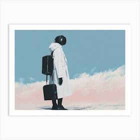 Woman In A White Coat Art Print