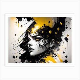 Black And Yellow Painting Art Print