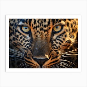 African Leopard Close Up Realism 3 Art Print