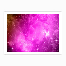 Pink Brown Galaxy Space Background Art Print