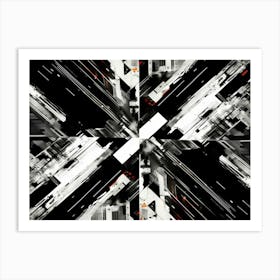 Intersection Abstract Black And White 5 Art Print