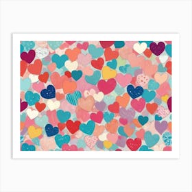 Hearts 3 Art Print