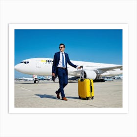 Businessman With Luggage Art Print