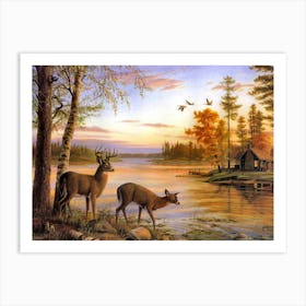 Deer In The Woods Art Print