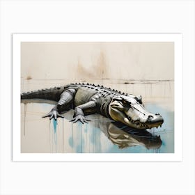 Big Tex Alligator Sketch Art Print