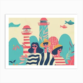 Illustration Of A Group Of People 1 Art Print