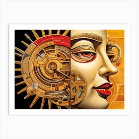 Abstract Illustration Of A Woman And The Cosmos 89 Art Print