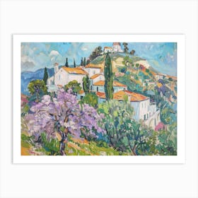 Village On A Hill 1 Art Print