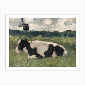 Resting Cow With A Mill, Richard Roland Holst Art Print