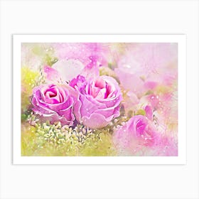 Misty Rose Bouquet Art Print