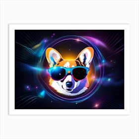 Corgi In Sunglasses 19 Art Print