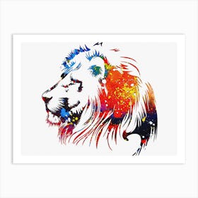 Animal Negative Space ― Lion Art Print