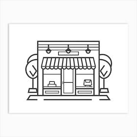 Shop Front Line Icon Vector Illustration 1 Art Print