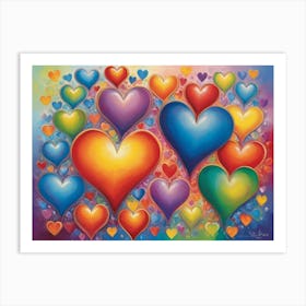 Hearts Of Love 9 Art Print