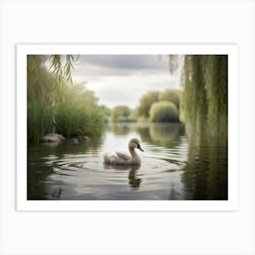 Swan In Water 1 Art Print