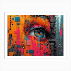 Analog Fusion: A Tapestry of Mixed Media Masterpieces Eye Of The City Art Print