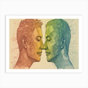 Two People Facing Each Other 1 Art Print