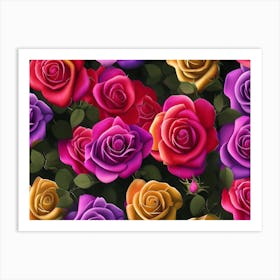 Colorful Roses 1 Art Print