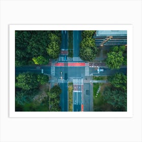 Top View Road Italy Milan, San Donato Milanese. Italy Street Art Art Print