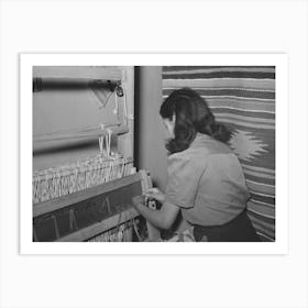 Spanish American Girl Threading The Loom At Wpa (Works Progress Administrationwork Projects Art Print