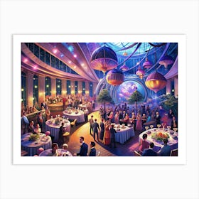 Fancy Party With Guests In An Elegant Hall Art Print